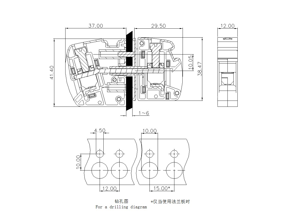 PCB穿墻接線端子SCWH16S